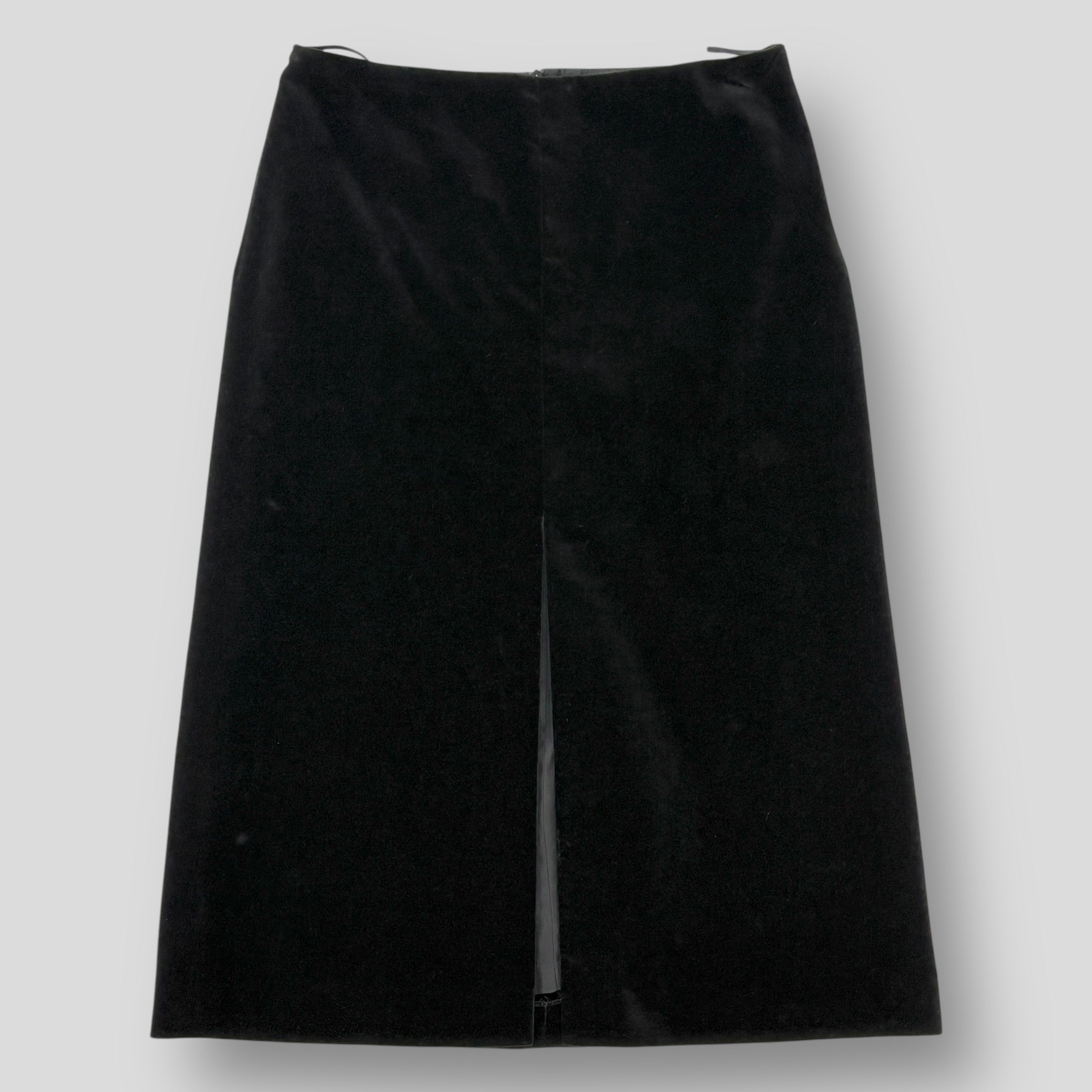 JIL SANDER コットンベロア バックスリット ミディ丈スカート 38 JIL SANDER / ジルサンダー コットンベロア バックスリット