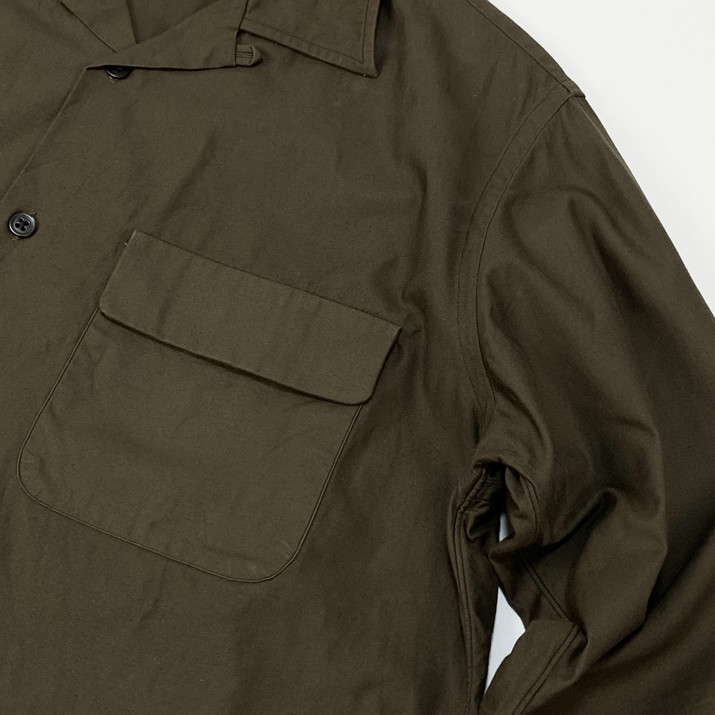 2020AW SEMI OPEN COLLAR SHIRTS (ORGANIC COTTON BACK SATIN) RRS1002 L