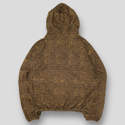 FULL ZIP LEOPARD FRENCH TERRY ELASTIC SWEATSHIRT L