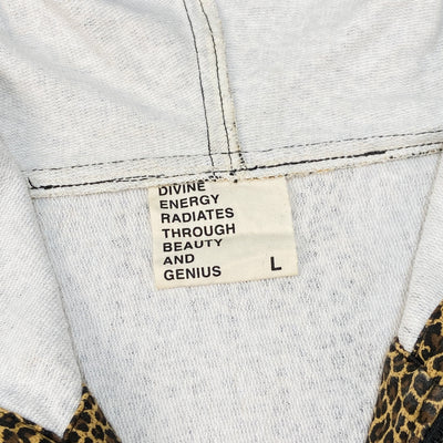 FULL ZIP LEOPARD FRENCH TERRY ELASTIC SWEATSHIRT L
