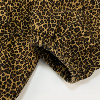 FULL ZIP LEOPARD FRENCH TERRY ELASTIC SWEATSHIRT L