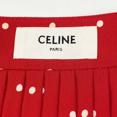 【新品】2019AW ロングプリーツ付きスカート / ドットプリントジョーゼット 2J056171D.27RW 34