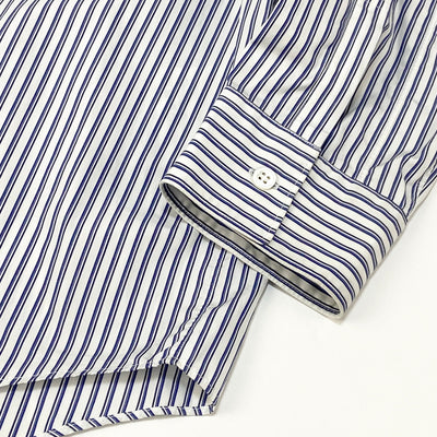 2023SS FOREVER Wide Classic - yarn dyed cotton stripe poplin shape round collar shirt FZ-B221 L