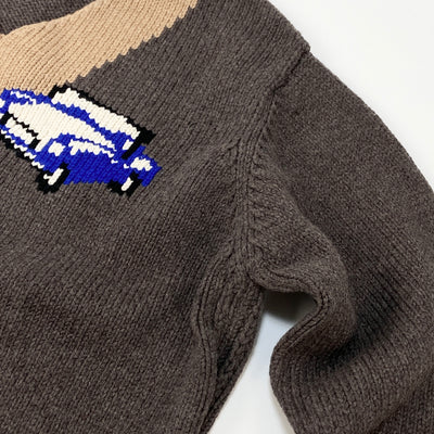 【新品】2019AW MICK JAGGERD CAR SWEATER 19A50 3 BLUE CAR