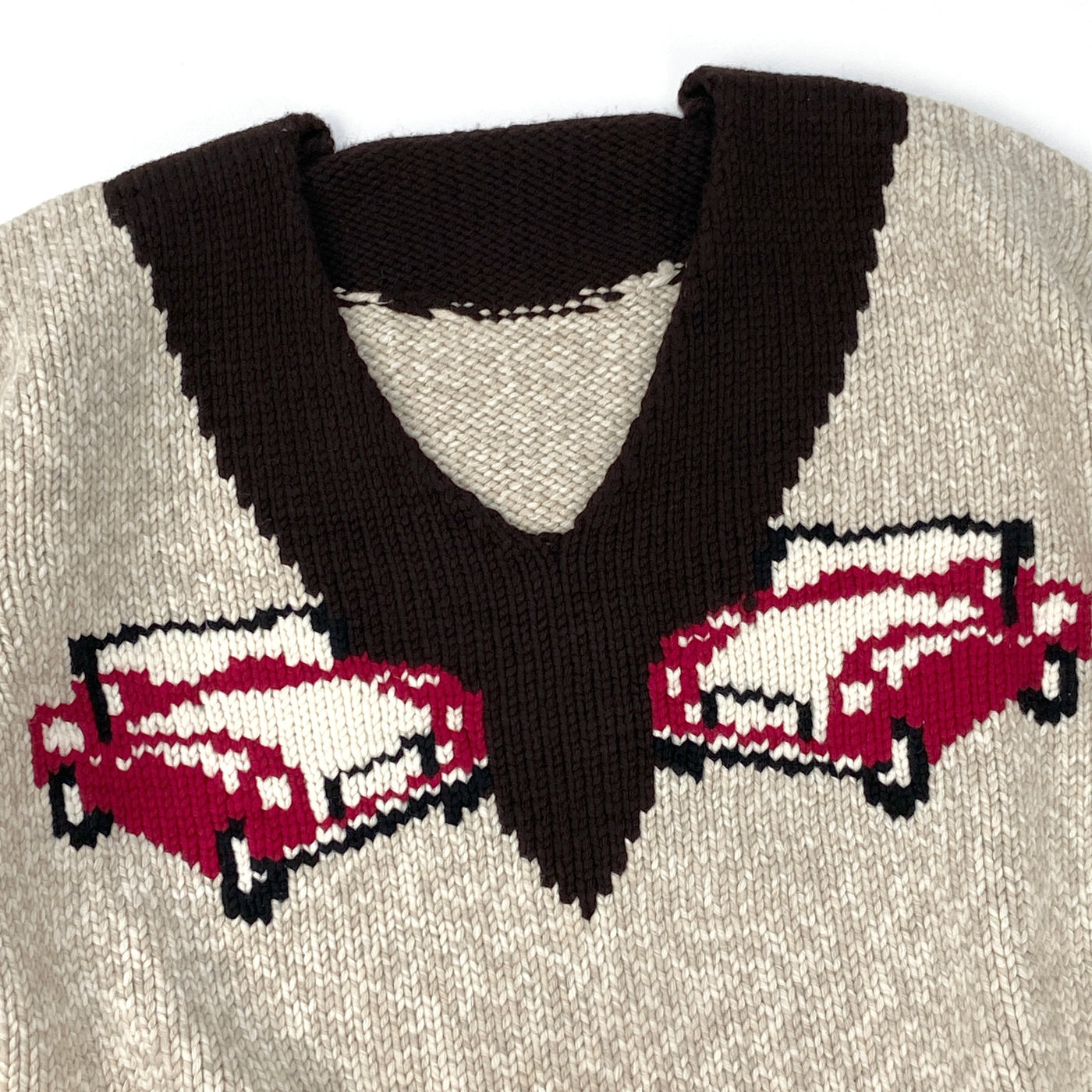 【新品】2019AW MICK JAGGERD CAR SWEATER 19A50 2 RED CAR