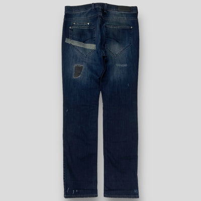 リペア加工 SLIM FIT LOW RISE DENIM PBDE66G T4802 32