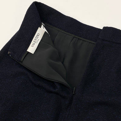 イタリア製 ウールシルクツイード ラッフルジャケット&スカート 40