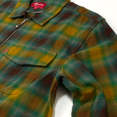 【新品】2015AW Shadow Plaid Zip - Front Shirt M