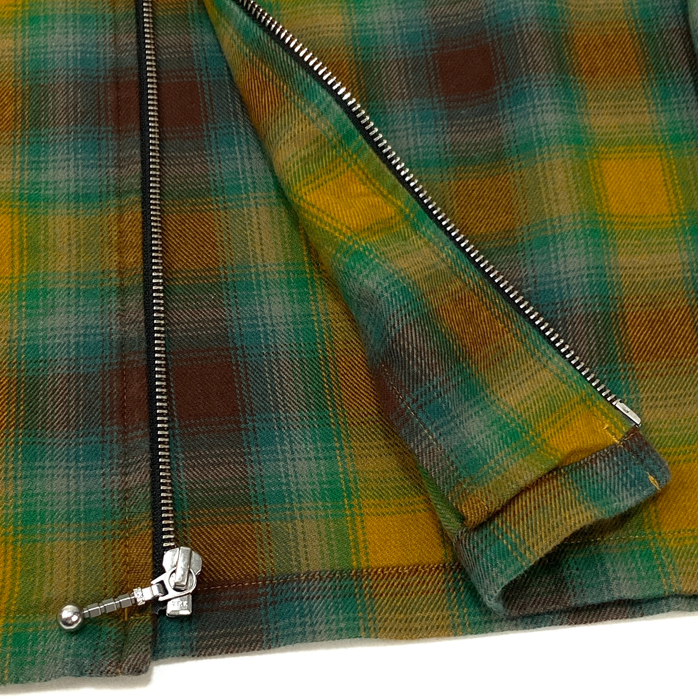 【新品】2015AW Shadow Plaid Zip - Front Shirt M