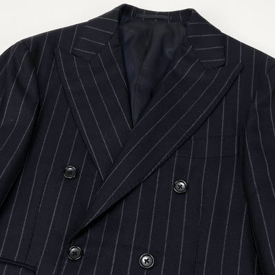 2020AW DORMEUIL チョークストライプ 6ボタン ダブルブレスト スーツ 24-17-0748-015 48