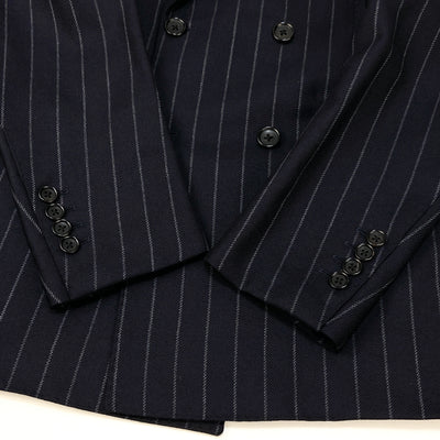 2020AW DORMEUIL チョークストライプ 6ボタン ダブルブレスト スーツ 24-17-0748-015 48