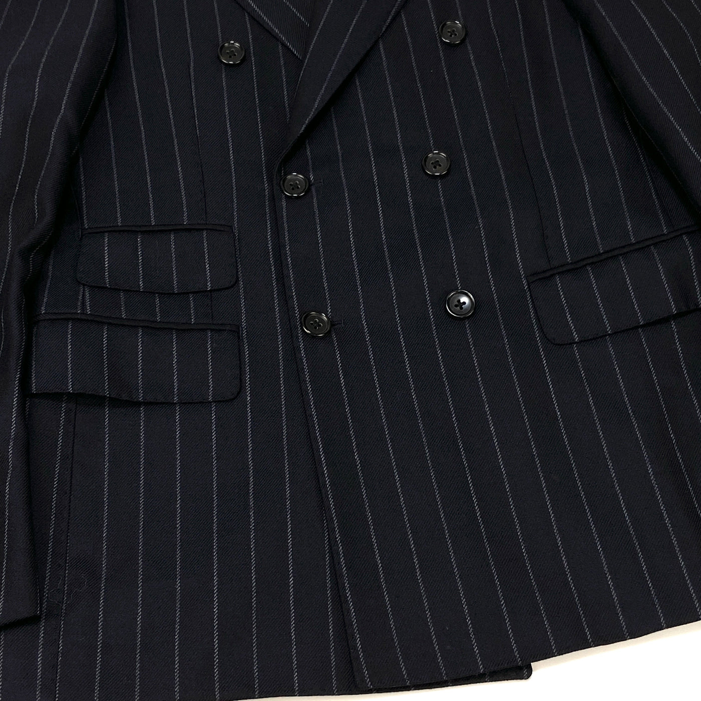 2020AW DORMEUIL チョークストライプ 6ボタン ダブルブレスト スーツ 24-17-0748-015 48