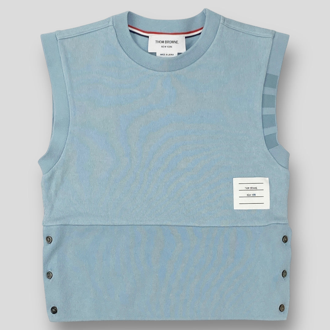 THOM BROWNE 24SS ダブルフェイスニット 4バー シェルトップ Cotton Ottoman Rib 4 Bar Crew Neck Sweatshirt | Thom Browne