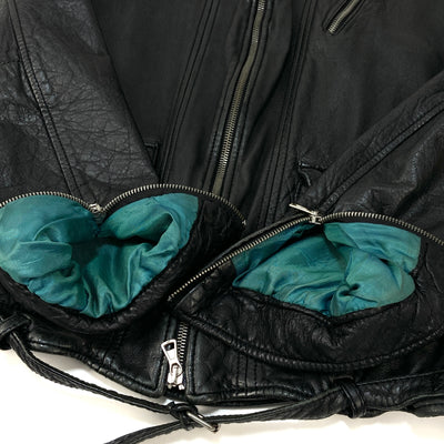 イタリア製 カウレザー シングルライダースジャケット GMJ-6952 S