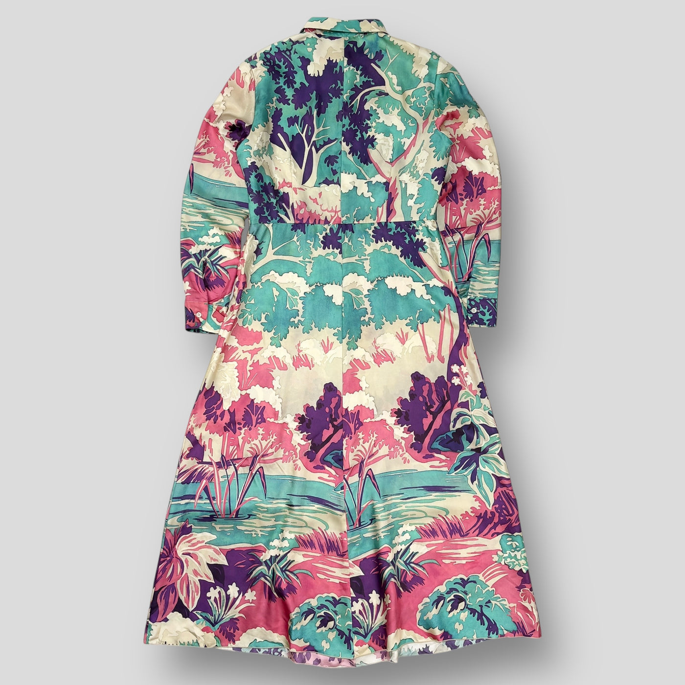2022SS Silk Dress Emerald Forest Print XR3VAEG56A1 44