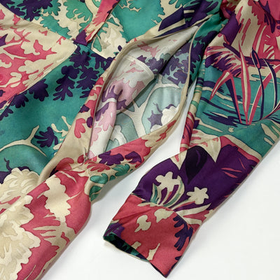 2022SS Silk Dress Emerald Forest Print XR3VAEG56A1 44
