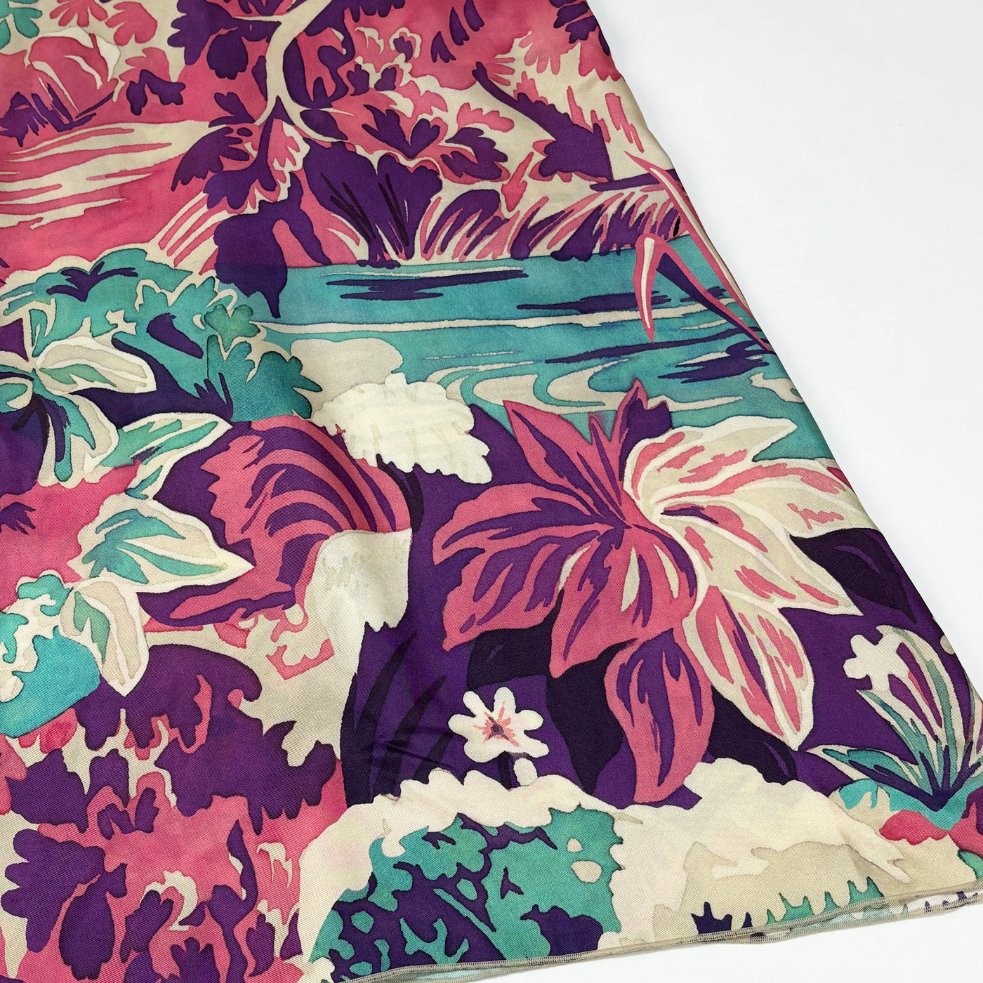 2022SS Silk Dress Emerald Forest Print XR3VAEG56A1 44