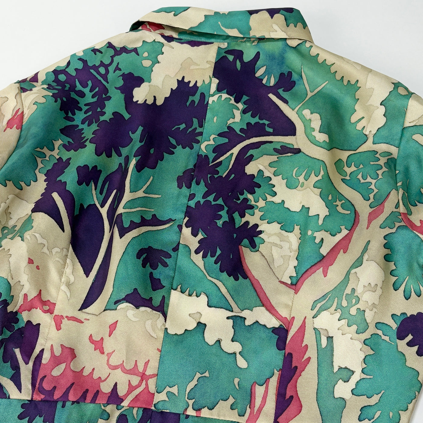 2022SS Silk Dress Emerald Forest Print XR3VAEG56A1 44