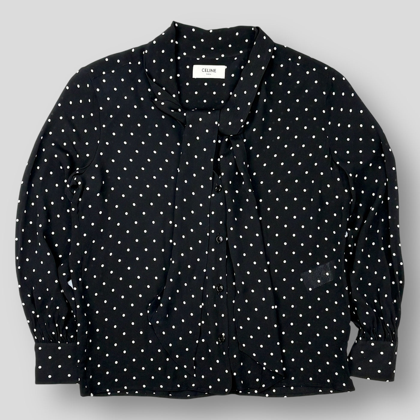 2021SS Vネクタイブラウス / ドットプリントジョーゼット 2B013171D.38AW 38