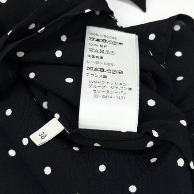 2021SS Vネクタイブラウス / ドットプリントジョーゼット 2B013171D.38AW 38