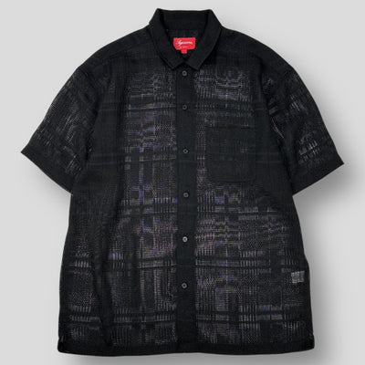 2023SS Mesh Stripe S/S Shirt L Black