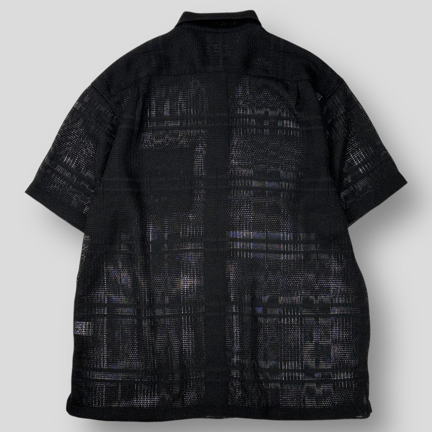 2023SS Mesh Stripe S/S Shirt L Black