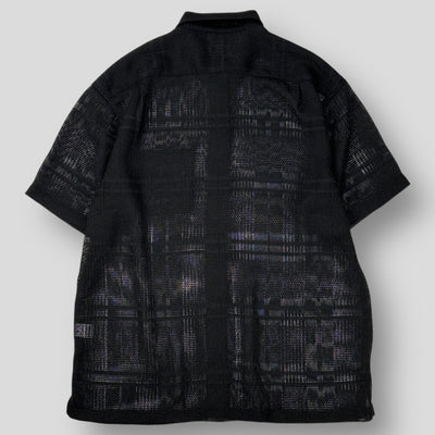 2023SS Mesh Stripe S/S Shirt L Black