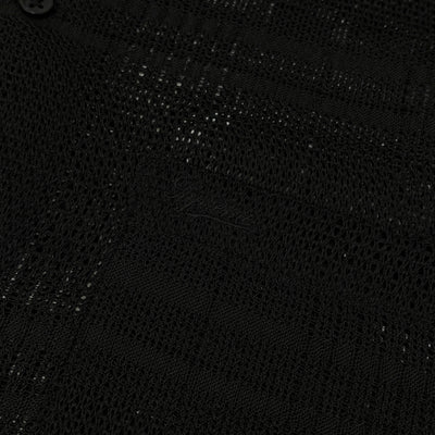2023SS Mesh Stripe S/S Shirt L Black