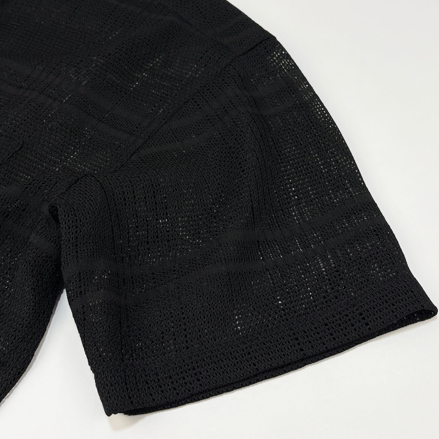2023SS Mesh Stripe S/S Shirt L Black