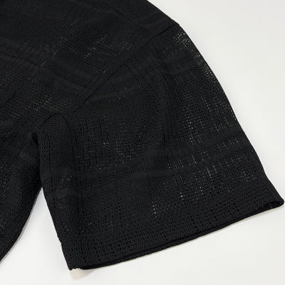 2023SS Mesh Stripe S/S Shirt L Black