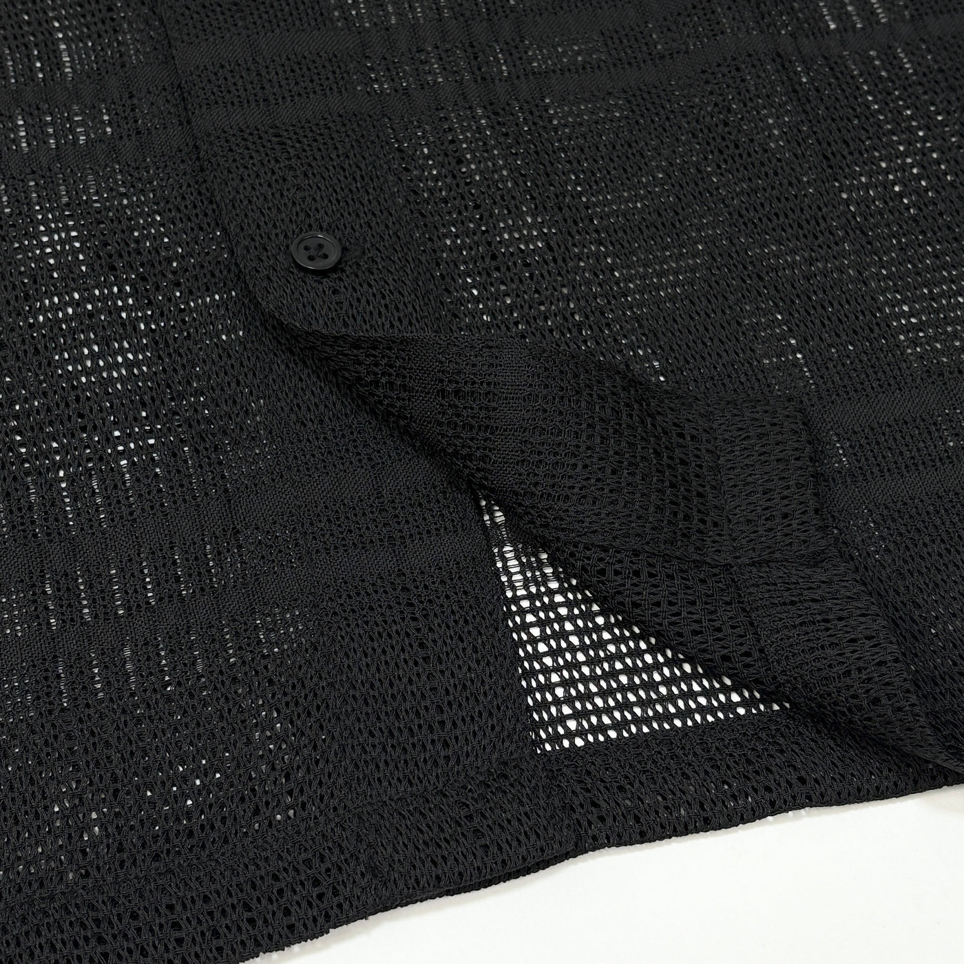 2023SS Mesh Stripe S/S Shirt L Black