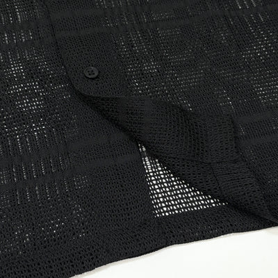 2023SS Mesh Stripe S/S Shirt L Black