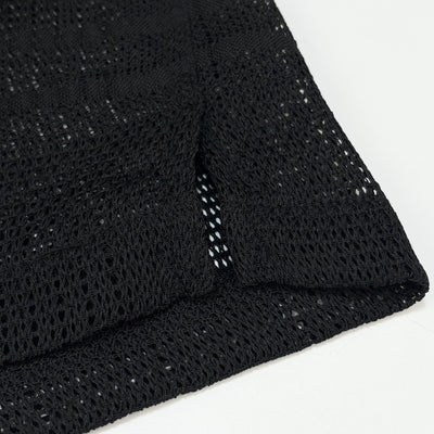 2023SS Mesh Stripe S/S Shirt L Black