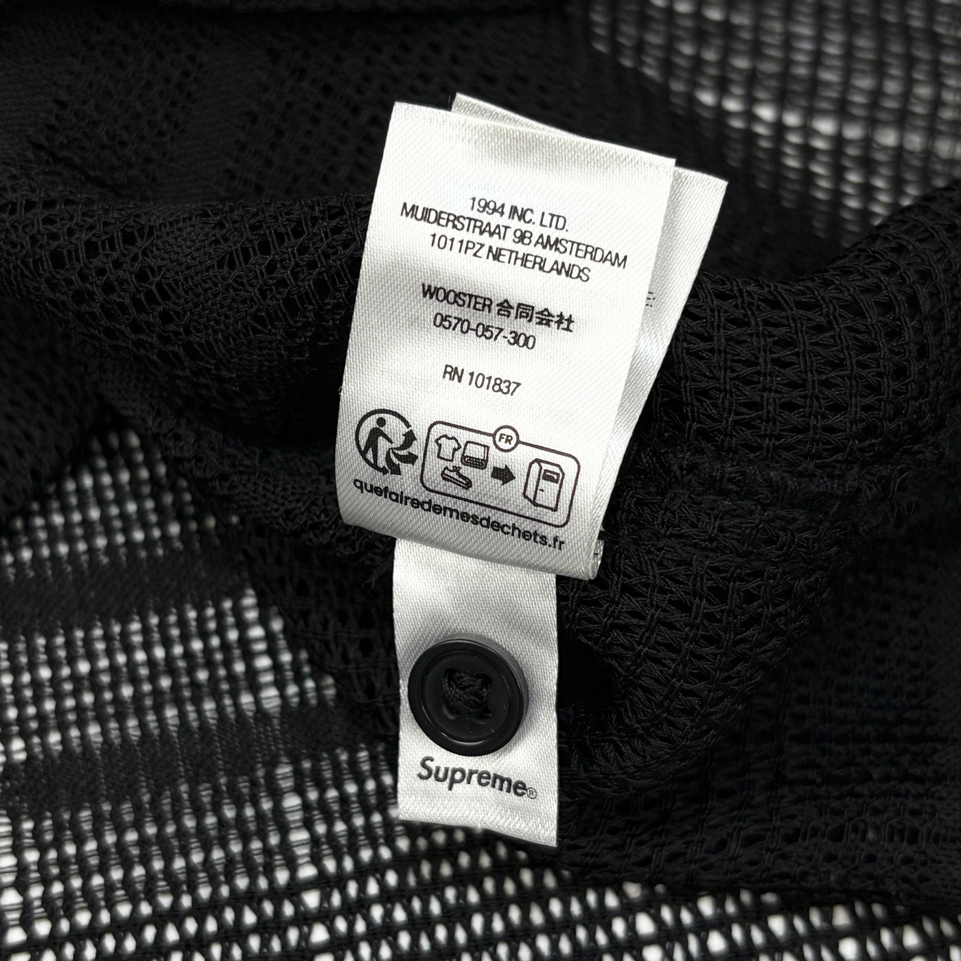 2023SS Mesh Stripe S/S Shirt L Black