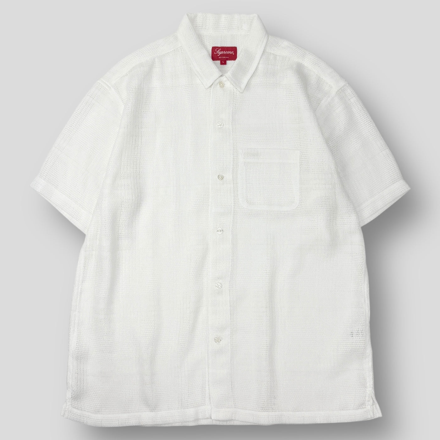 2023SS Mesh Stripe S/S Shirt L White