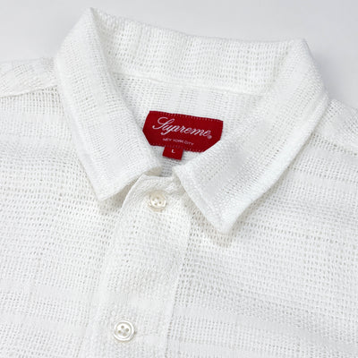 2023SS Mesh Stripe S/S Shirt L White