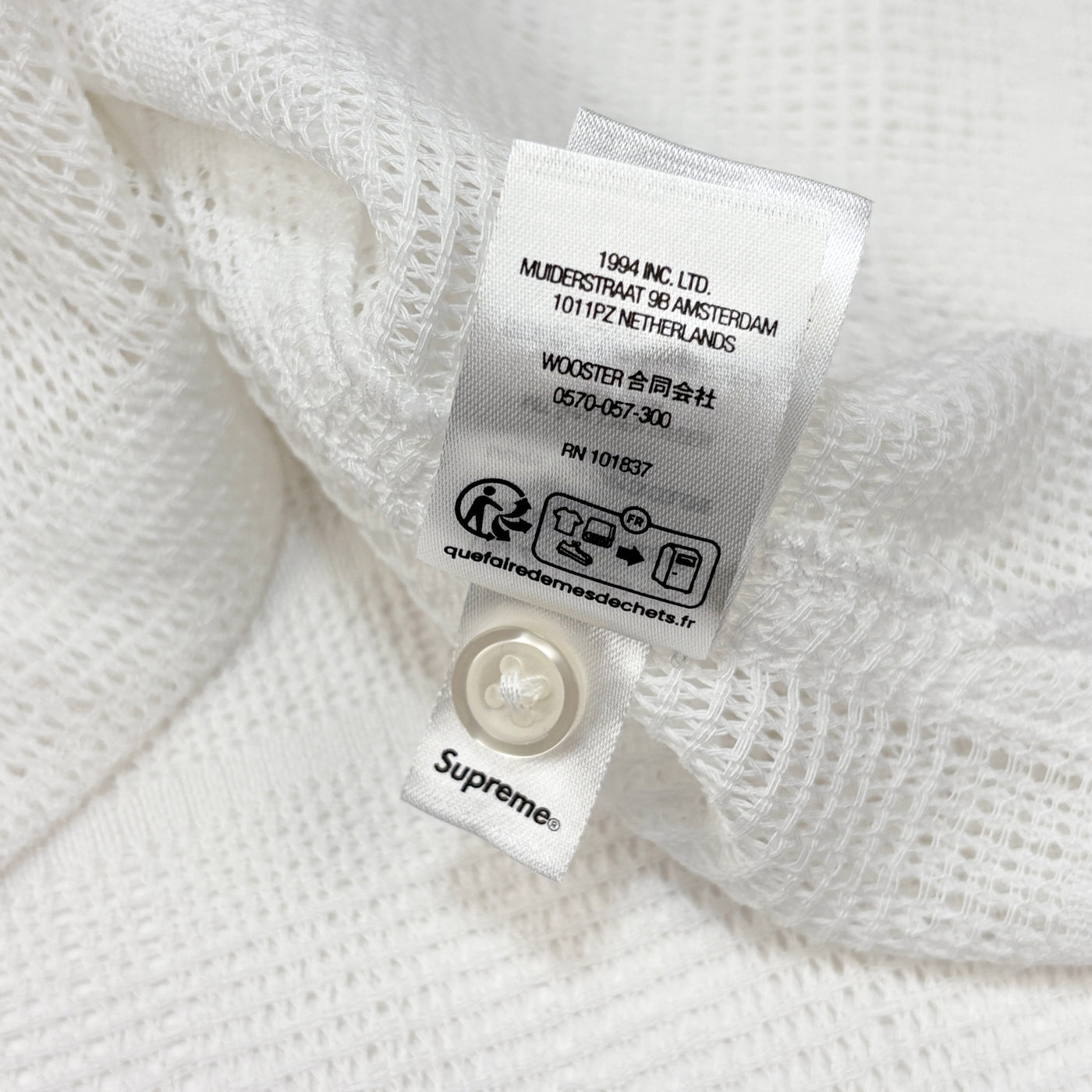 2023SS Mesh Stripe S/S Shirt L White