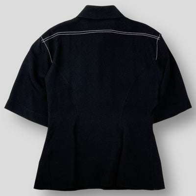 2018AW Leira ペプラム クレープシャツ BLH-58030 S