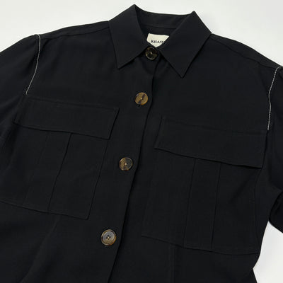 2018AW Leira ペプラム クレープシャツ BLH-58030 S