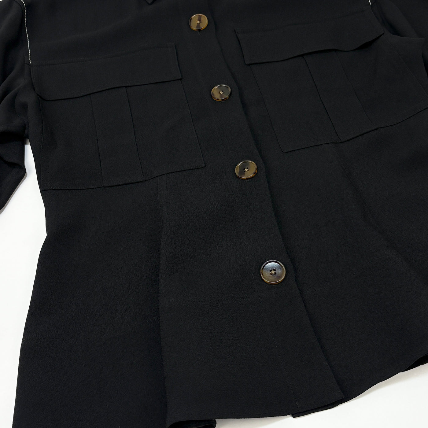 2018AW Leira ペプラム クレープシャツ BLH-58030 S