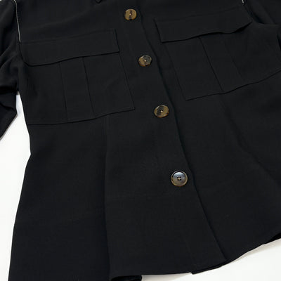 2018AW Leira ペプラム クレープシャツ BLH-58030 S