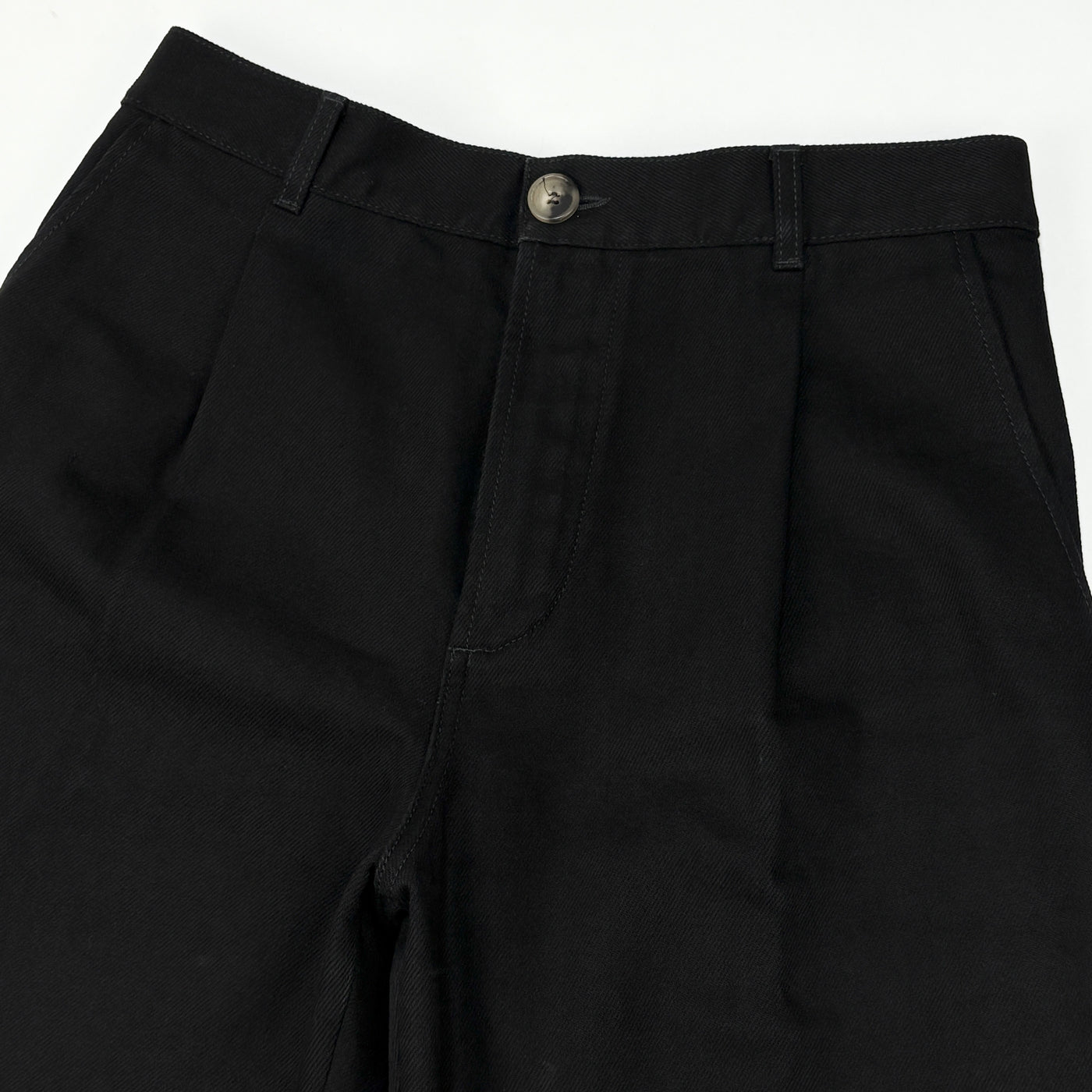 2024AW BLACK DENIM PLEATED TROUSERS 03ED-BK / BFS54160 M