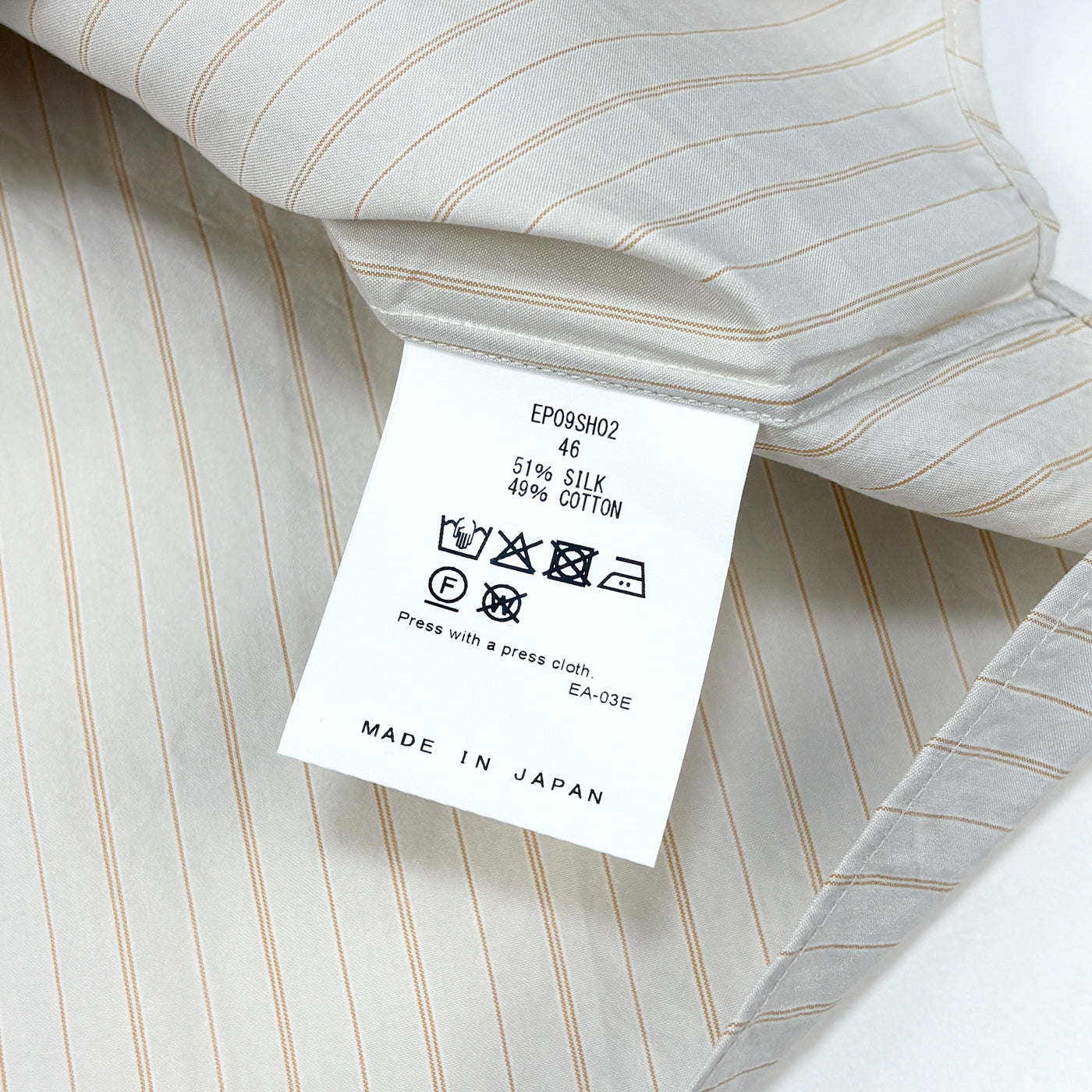 【新品】2025SS Silk Cotton Stripe Shirt EP09SH02 46