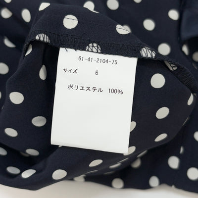 2024SS ポリエステルファイユ ロングスリーブ ポルカドット ソフトシャツドレス 61-41-2104-75 / 100217328 03 024 6