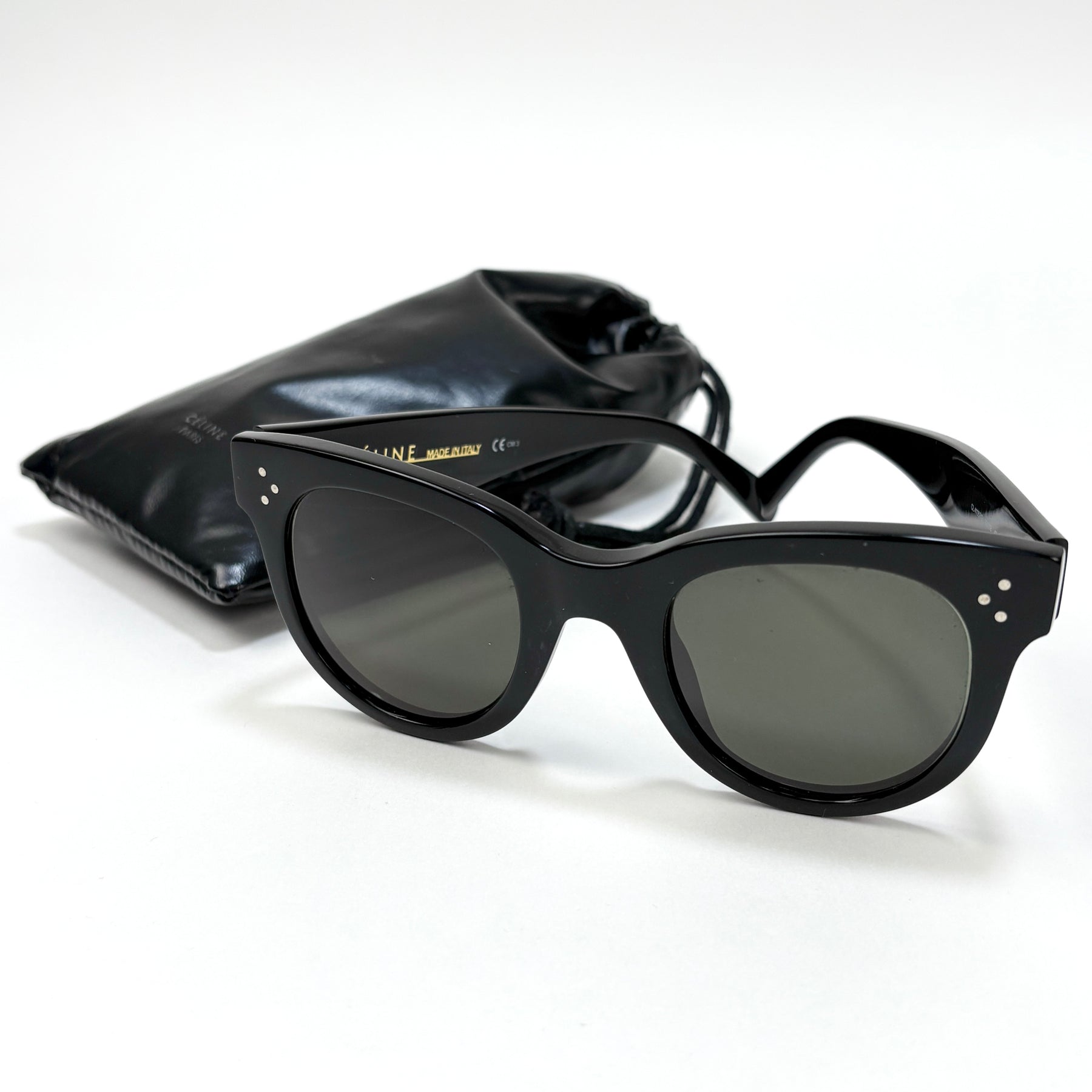 セリーヌ CELINE Baby Audrey ベイビーオードリー サングラス CELINE Baby Audrey CL4003IN 01B Black Round Sunglasses With