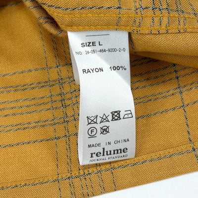 2024SS Relume Jeans レーヨンチェック半袖シャツ 24051464920020 L