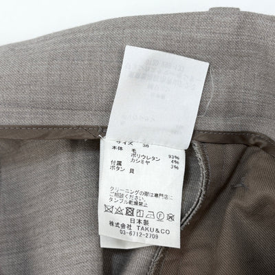 2018AW Wool Cashmere Double Tuck Trousers PT0101-AW18 36
