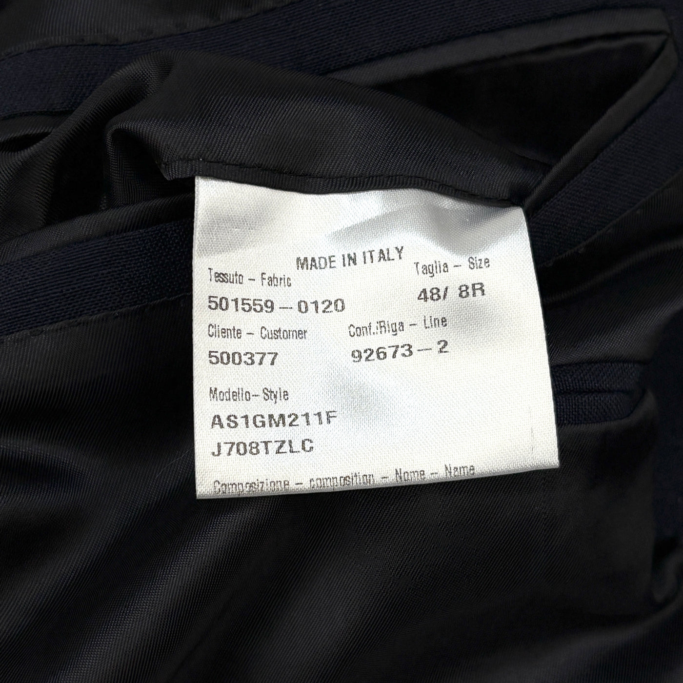 イタリア製 リネンウール シングル2Bスーツ AS1GM211F J708TZLC 48