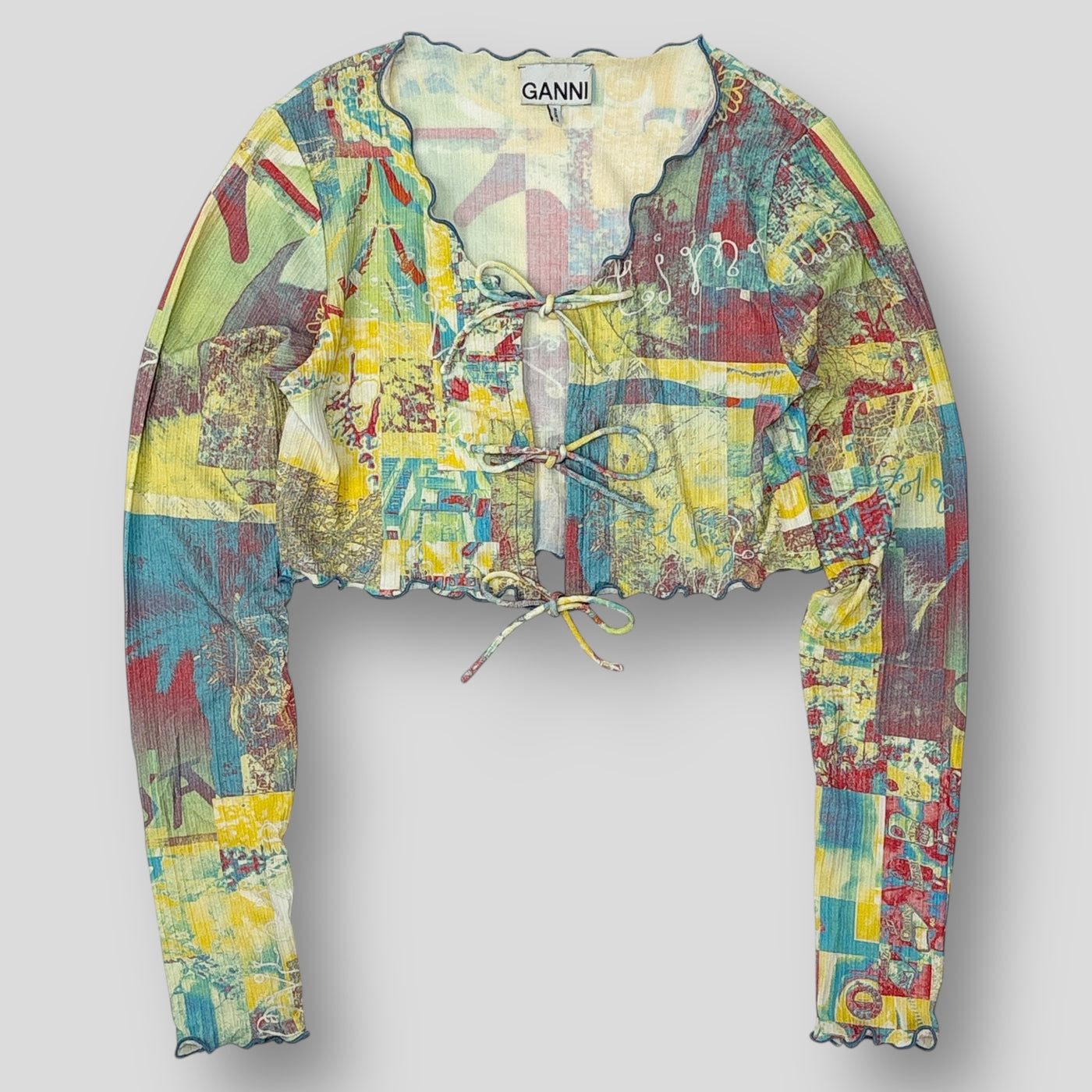 2023SS Printed Rib Jersey Cropped Blouse T3549 38