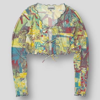 2023SS Printed Rib Jersey Cropped Blouse T3549 38
